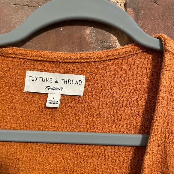 Madewell Texture & Thread Orange Tie-Waist Top - Picture 2 of 3